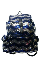 Sequin Backpack-ZIQ2929L#NAVY/SIL